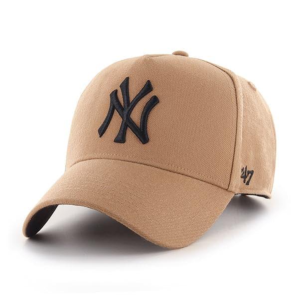 47 Brand Caps New York Yankees '47 MLB Monochrome Logo MVP DT Snapback Hat - Camel