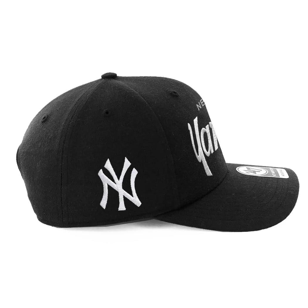 47 Brand Caps New York Yankees ‘47 MLB Replica Script MVP DP Pre-Curved Snapback Hat - Black
