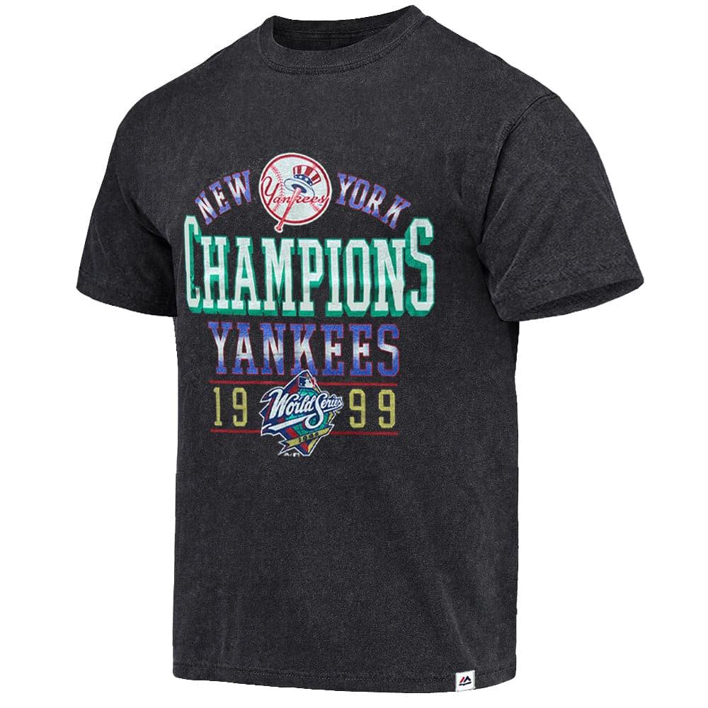 Majestic Athletic T-Shirts New York Yankees Majestic MLB 1999 World Champs Vintage T-Shirt - Washed Black