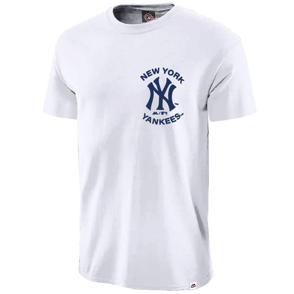 Majestic Athletic T-Shirts New York Yankees Majestic MLB Away Logo T-Shirt - White