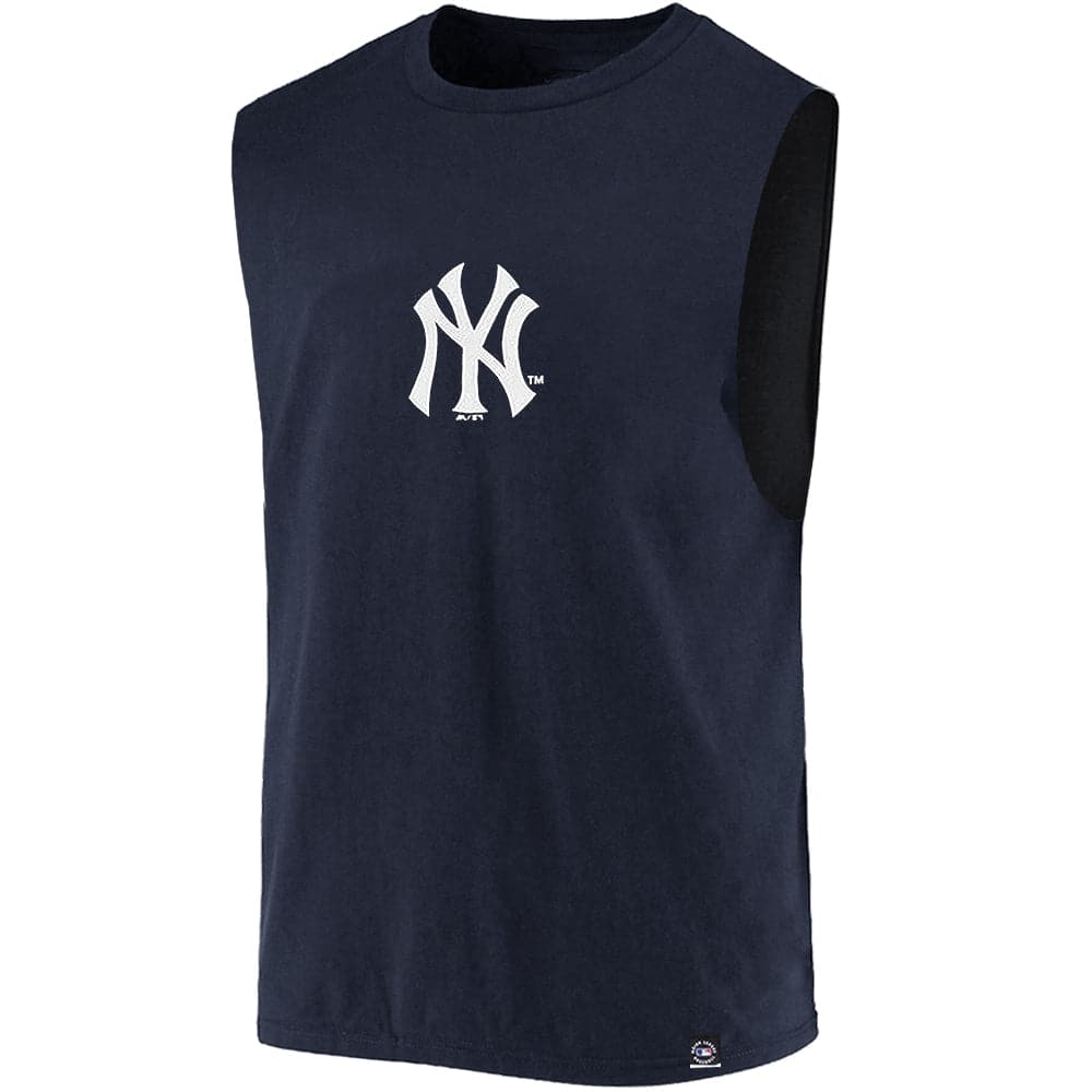 Majestic Athletic T-Shirts New York Yankees Majestic MLB Bailey Sleeveless Muscle T-Shirt - Navy
