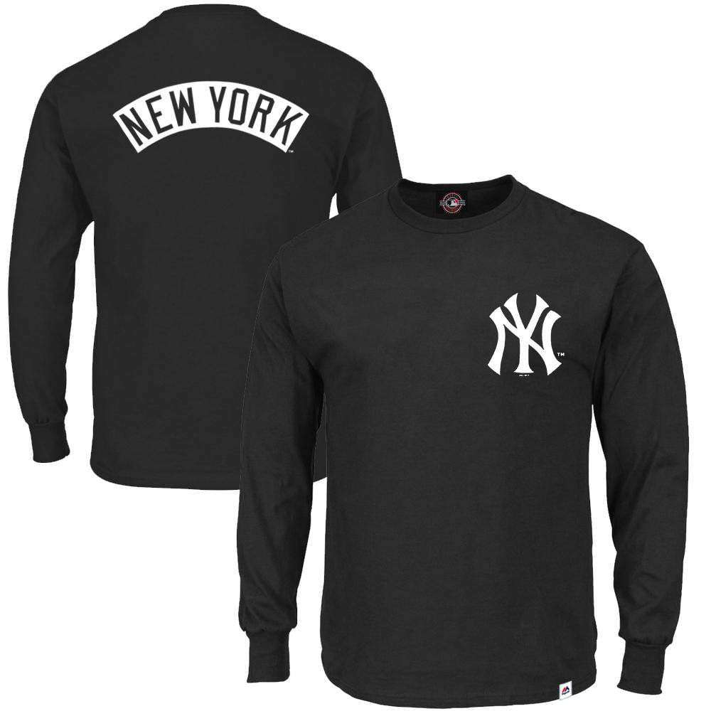 Majestic Athletic Long Sleeve Tees New York Yankees Majestic MLB Fentyn Long Sleeve T-Shirt - Black