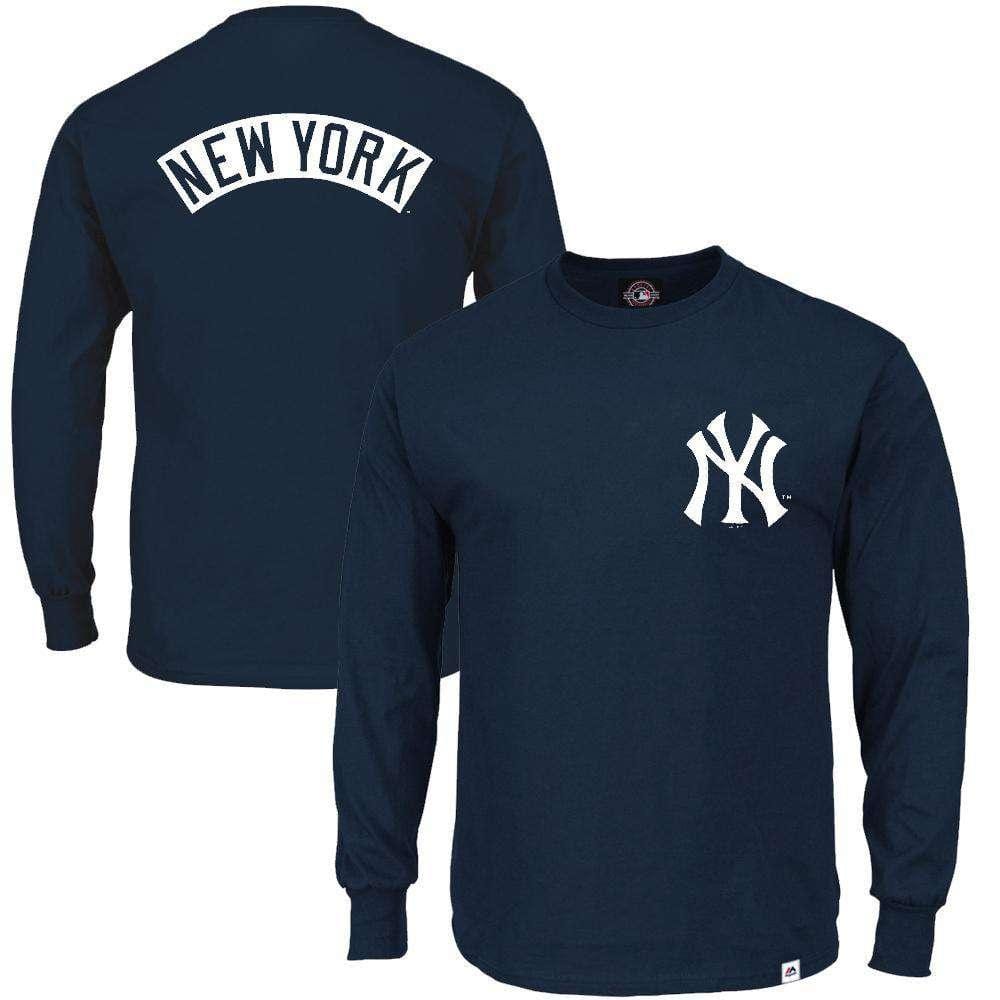 Majestic Athletic Long Sleeve Tees New York Yankees Majestic MLB Fentyn Long Sleeve T-Shirt - Navy
