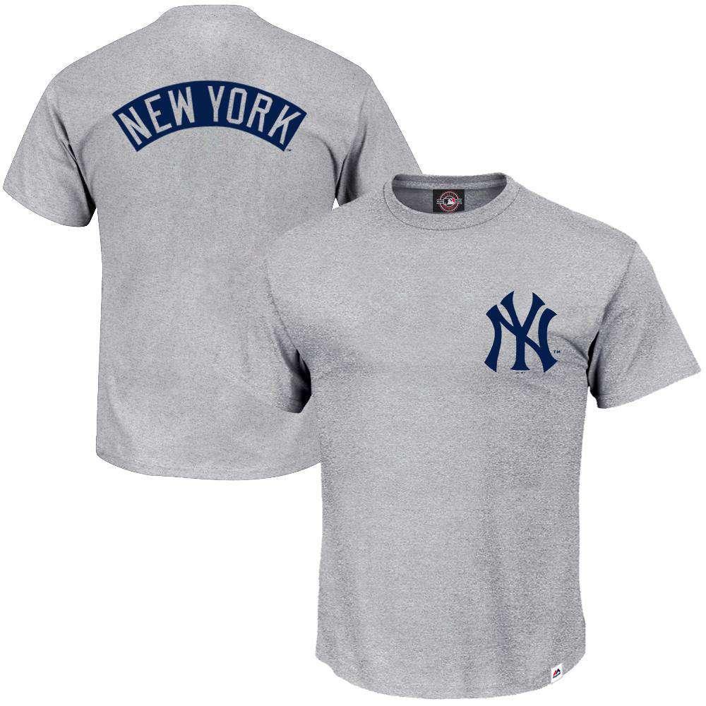 Majestic Athletic T-Shirts New York Yankees Majestic MLB Finter T-Shirt - Grey