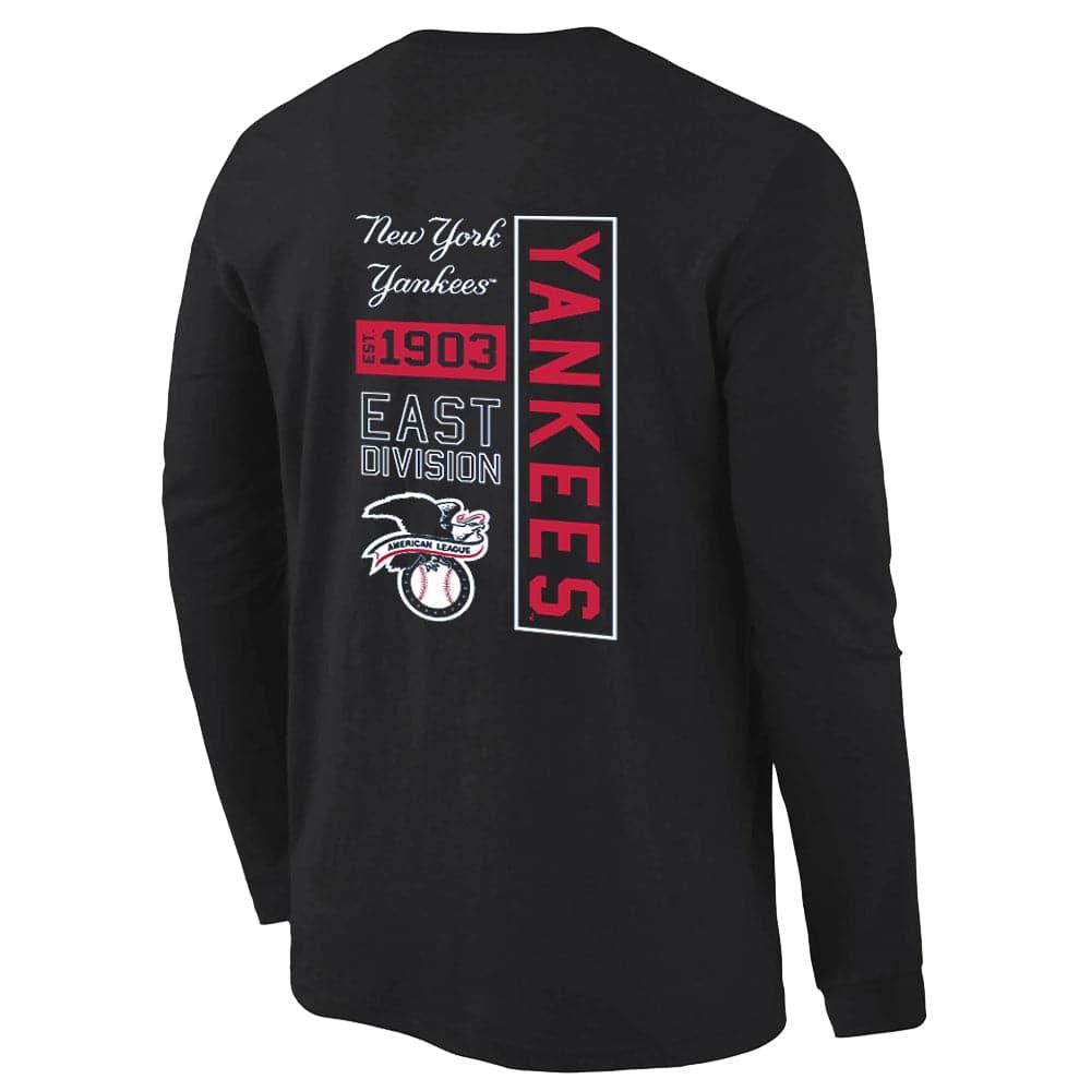 Majestic Athletic Long Sleeve Tees New York Yankees Majestic MLB Gramer Long Sleeve T-Shirt - Black