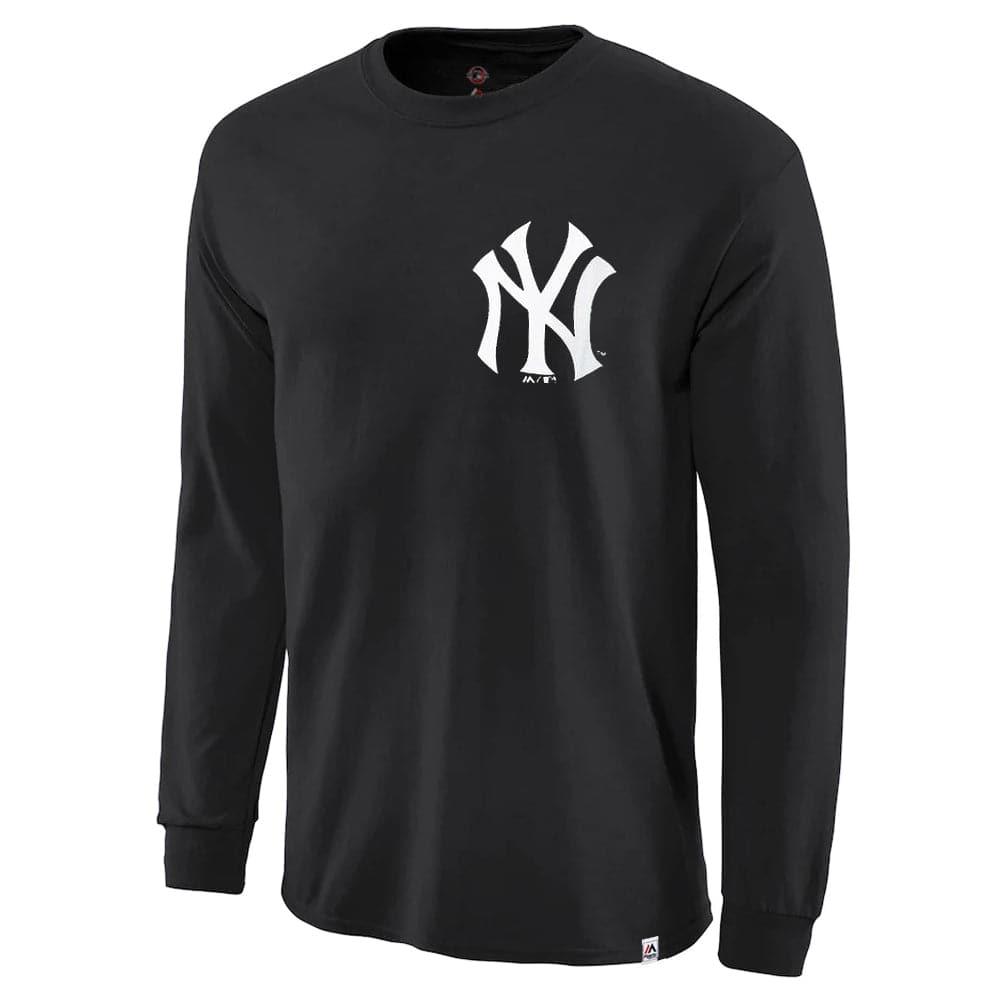 Majestic Athletic Long Sleeve Tees New York Yankees Majestic MLB Gramer Long Sleeve T-Shirt - Black