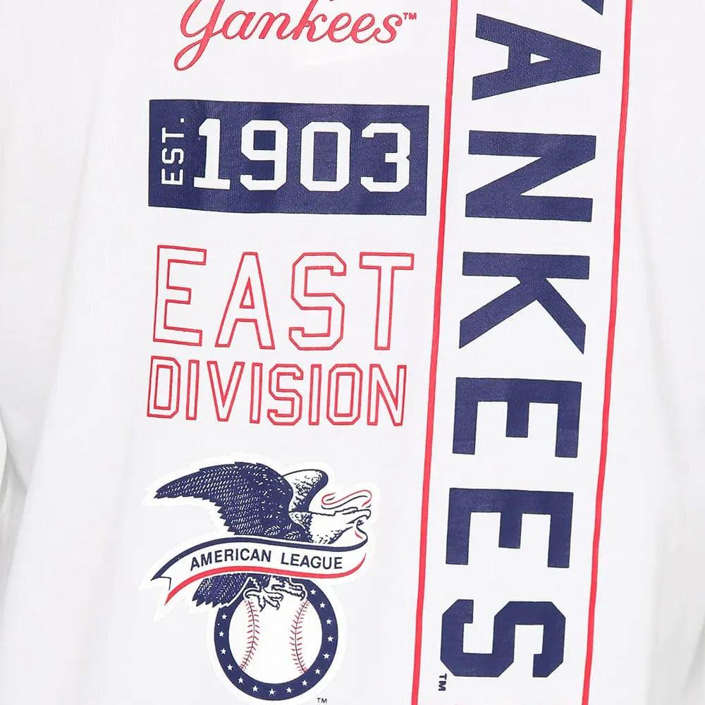 Majestic Athletic Long Sleeve Tees New York Yankees Majestic MLB Gramer Long Sleeve T-Shirt - White