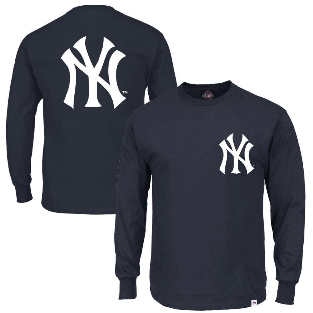 Majestic Athletic Long Sleeve Tees New York Yankees Majestic MLB Levare Long Sleeve T-Shirt - Navy