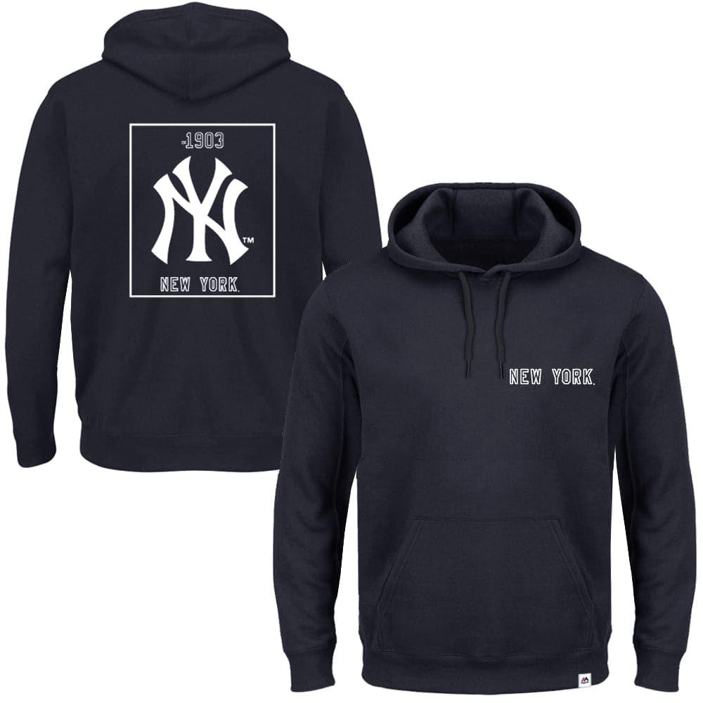 Majestic Athletic Jumpers New York Yankees Majestic MLB Marquer Hoodie Jumper - Navy