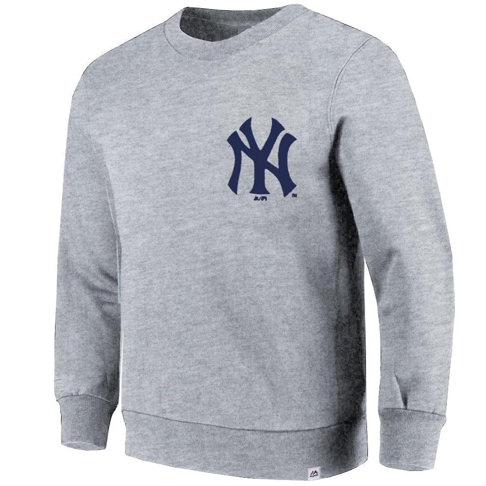 Majestic Athletic Jumpers New York Yankees Majestic MLB Pattison Crew Jumper - Grey Marle