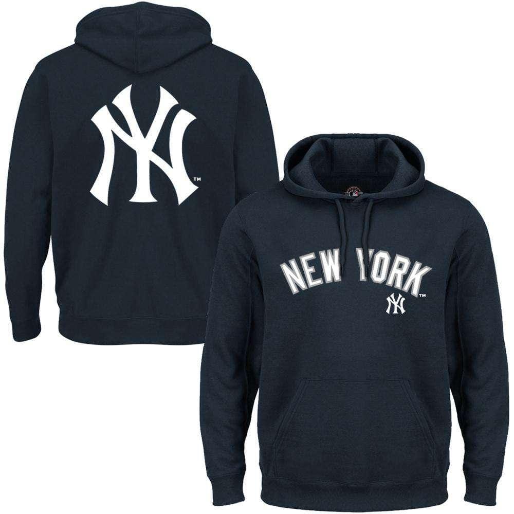 Majestic Athletic Jumpers New York Yankees Majestic MLB Rolsher Hoodie Jumper - Navy