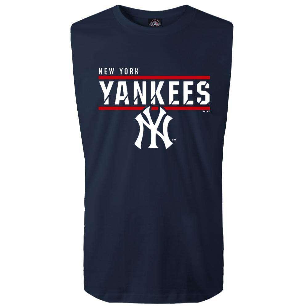 Majestic Athletic T-Shirts New York Yankees Majestic MLB Team Flex Sleeveless Muscle T-Shirt - Navy