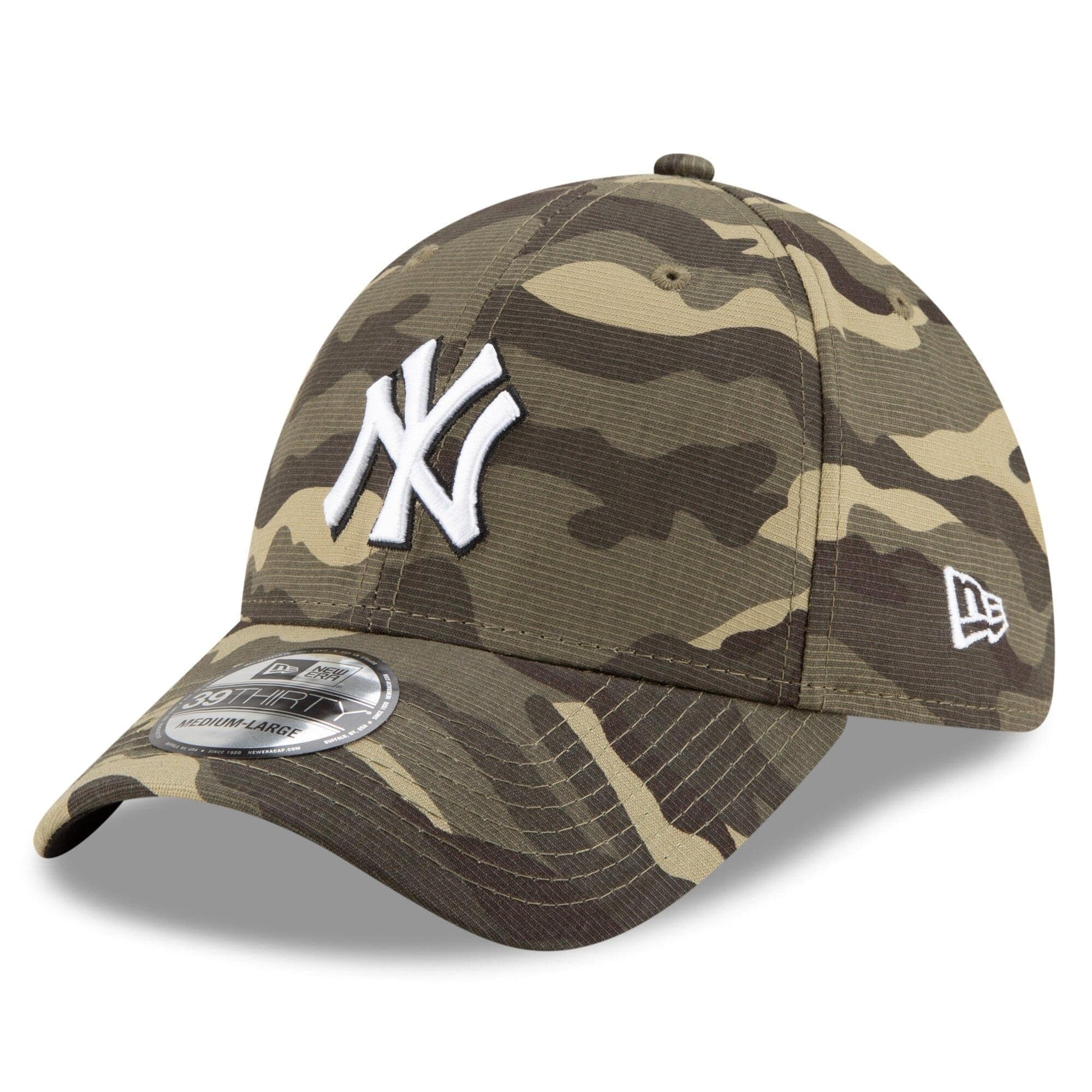 New Era Caps New York Yankees New Era MLB 2021 Armed Forces 39THIRTY Flex Fit Curve Hat - Camo