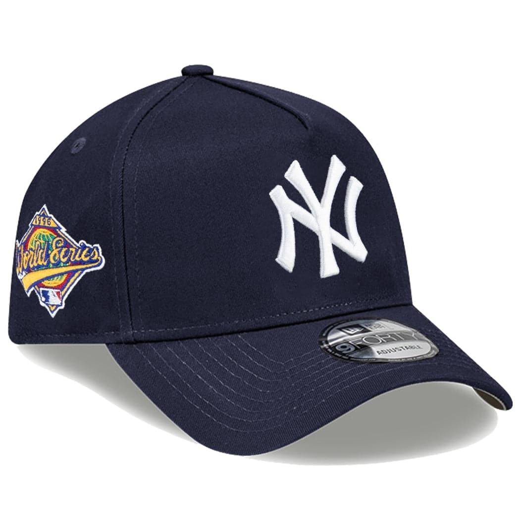 New Era Caps New York Yankees New Era MLB 96 World Series Patch 9FORTY A-Frame Curve Snapback Hat - Navy