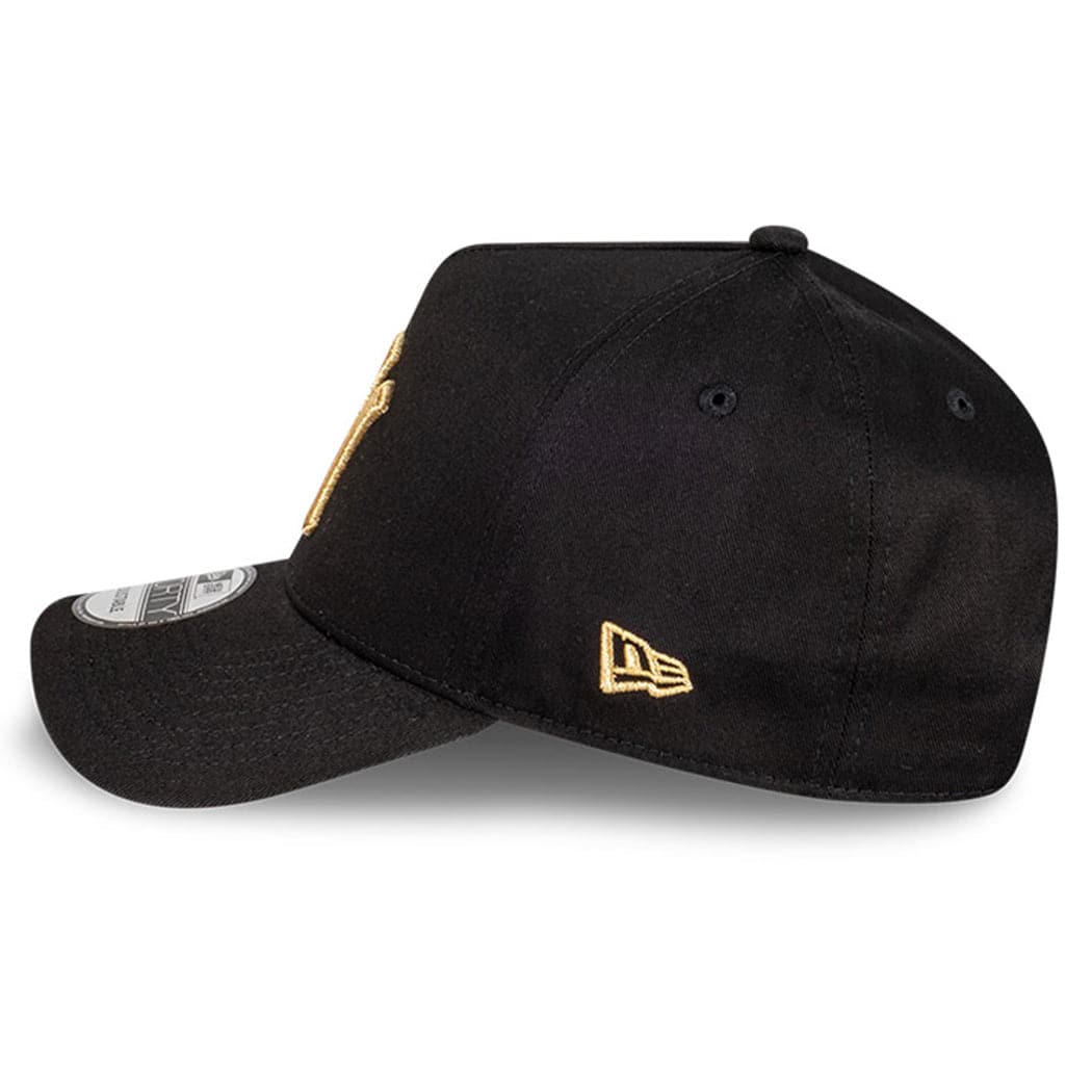 New Era Caps New York Yankees New Era MLB Black & Gold 9FORTY A-Frame Curve Snapback Hat - Black