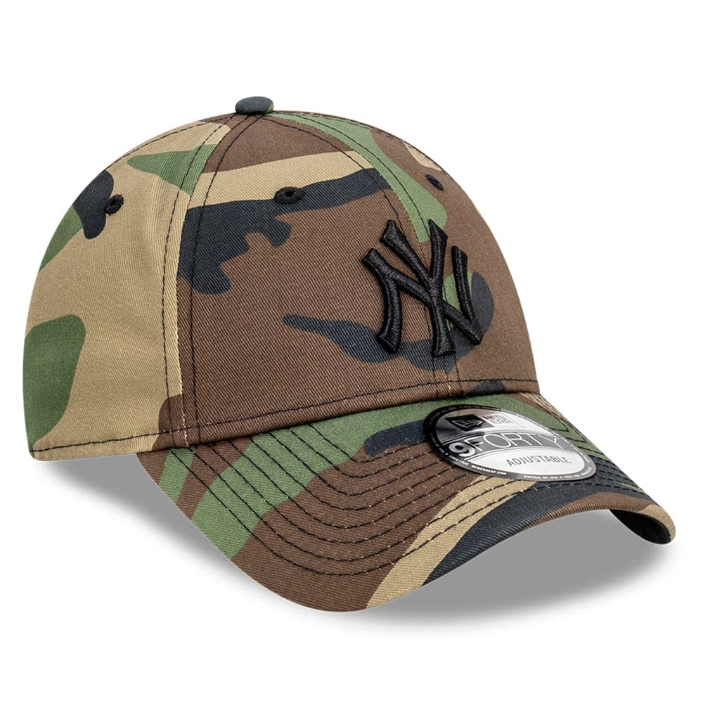 New Era Caps New York Yankees New Era MLB Black Tonal 9FORTY Snapback Curve Hat - Camo