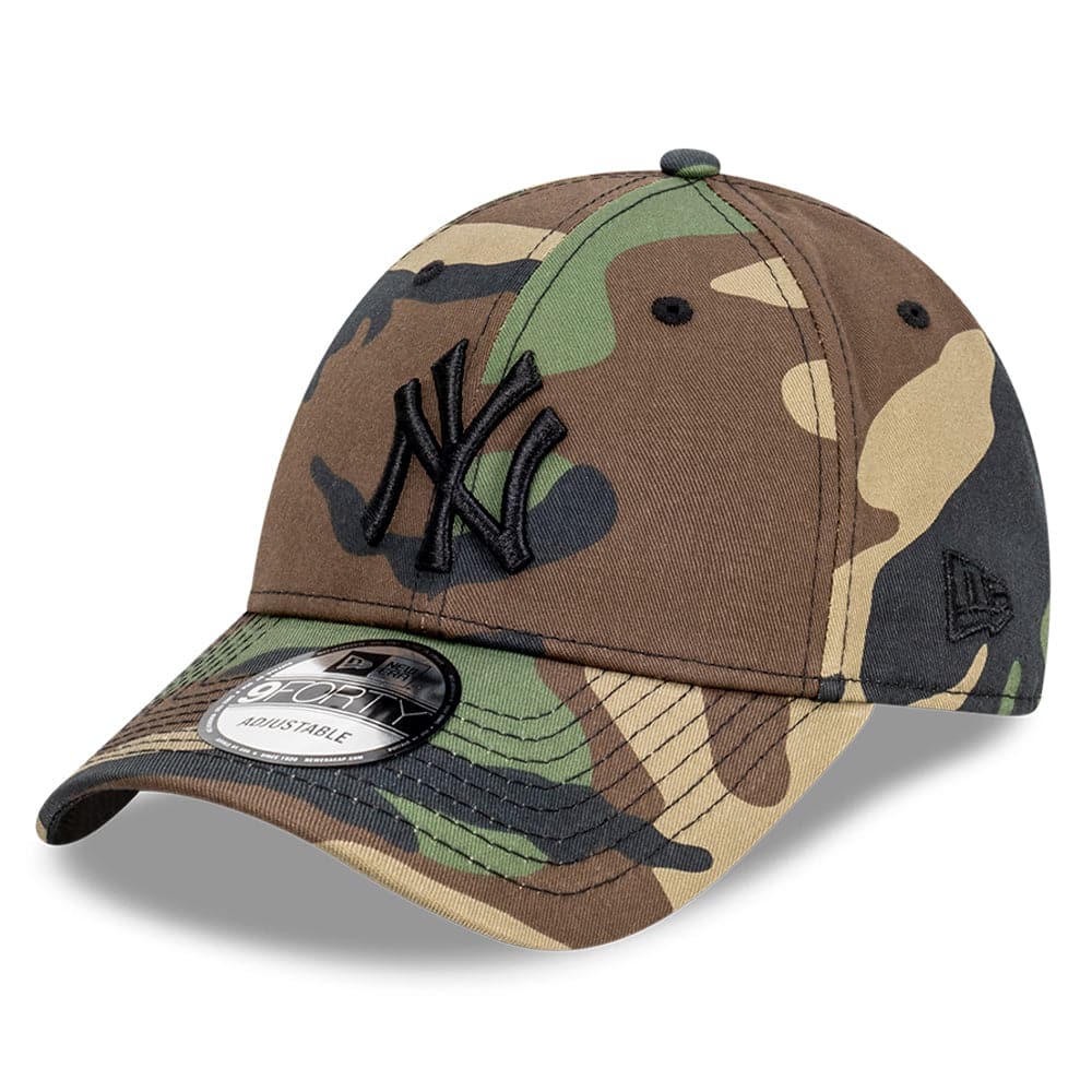 New Era Caps New York Yankees New Era MLB Black Tonal 9FORTY Snapback Curve Hat - Camo