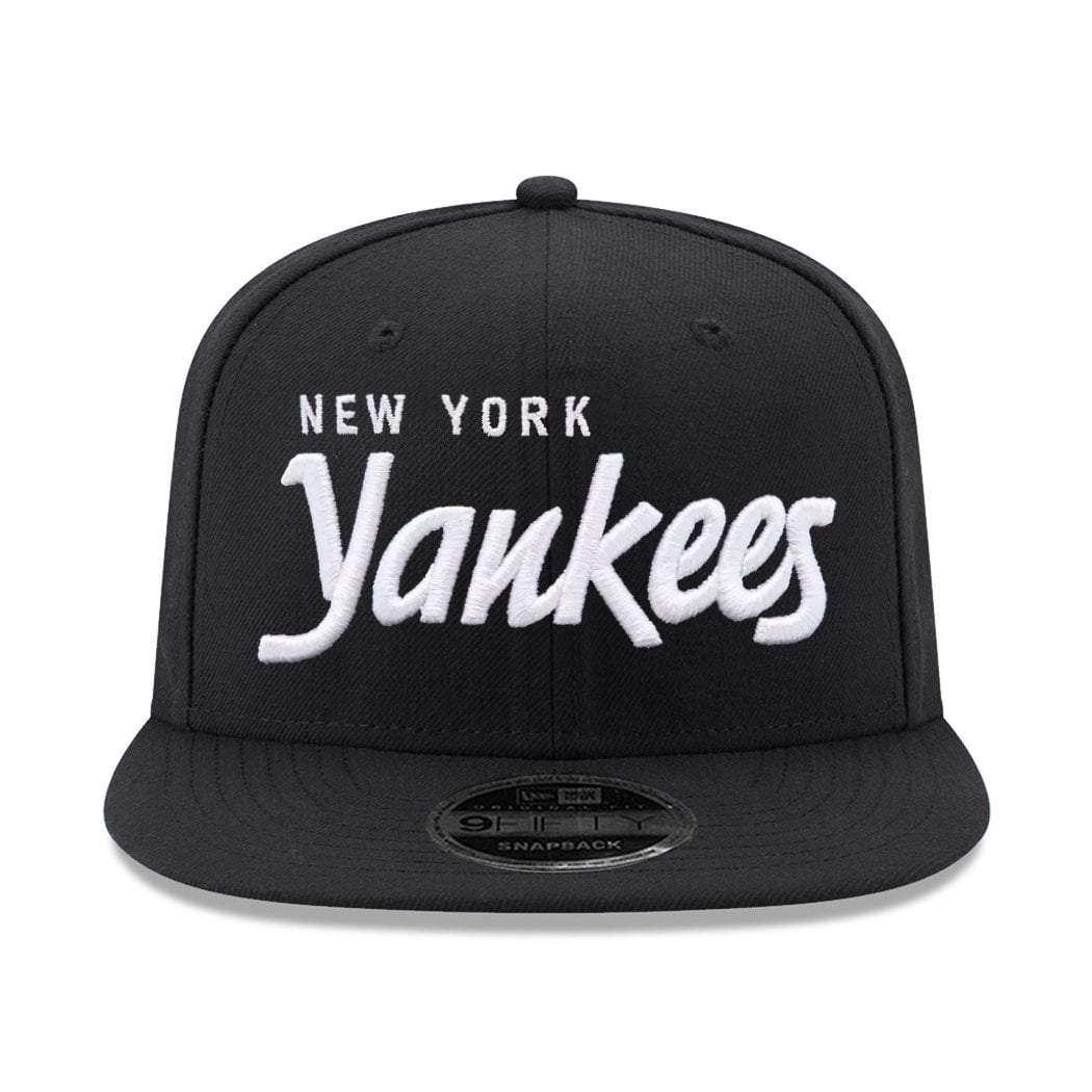 New Era Caps New York Yankees New Era MLB Black & White Script OF 9FIFTY Snapback Hat