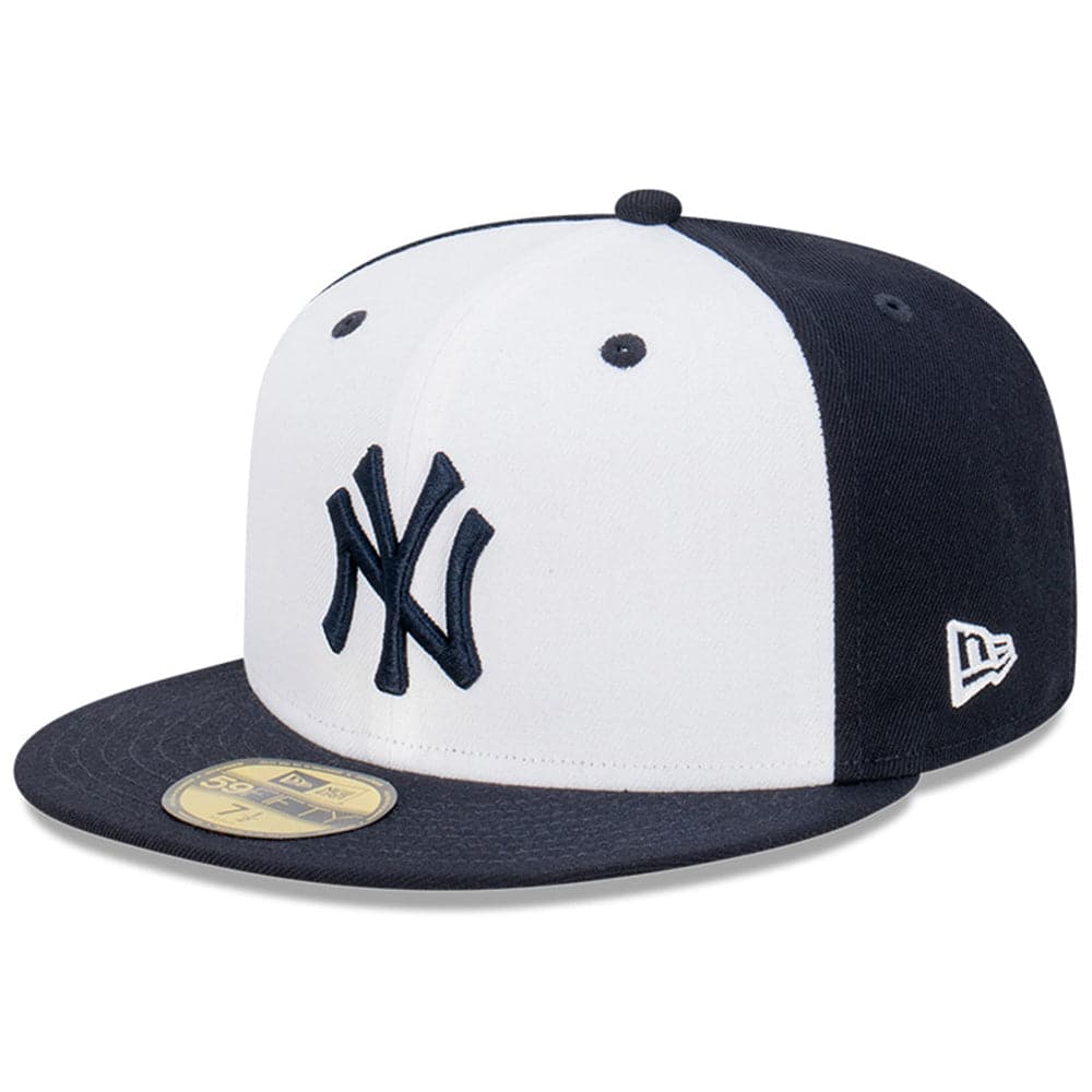 New Era Caps New York Yankees New Era MLB Blockout 59FIFTY Fitted Hat - White