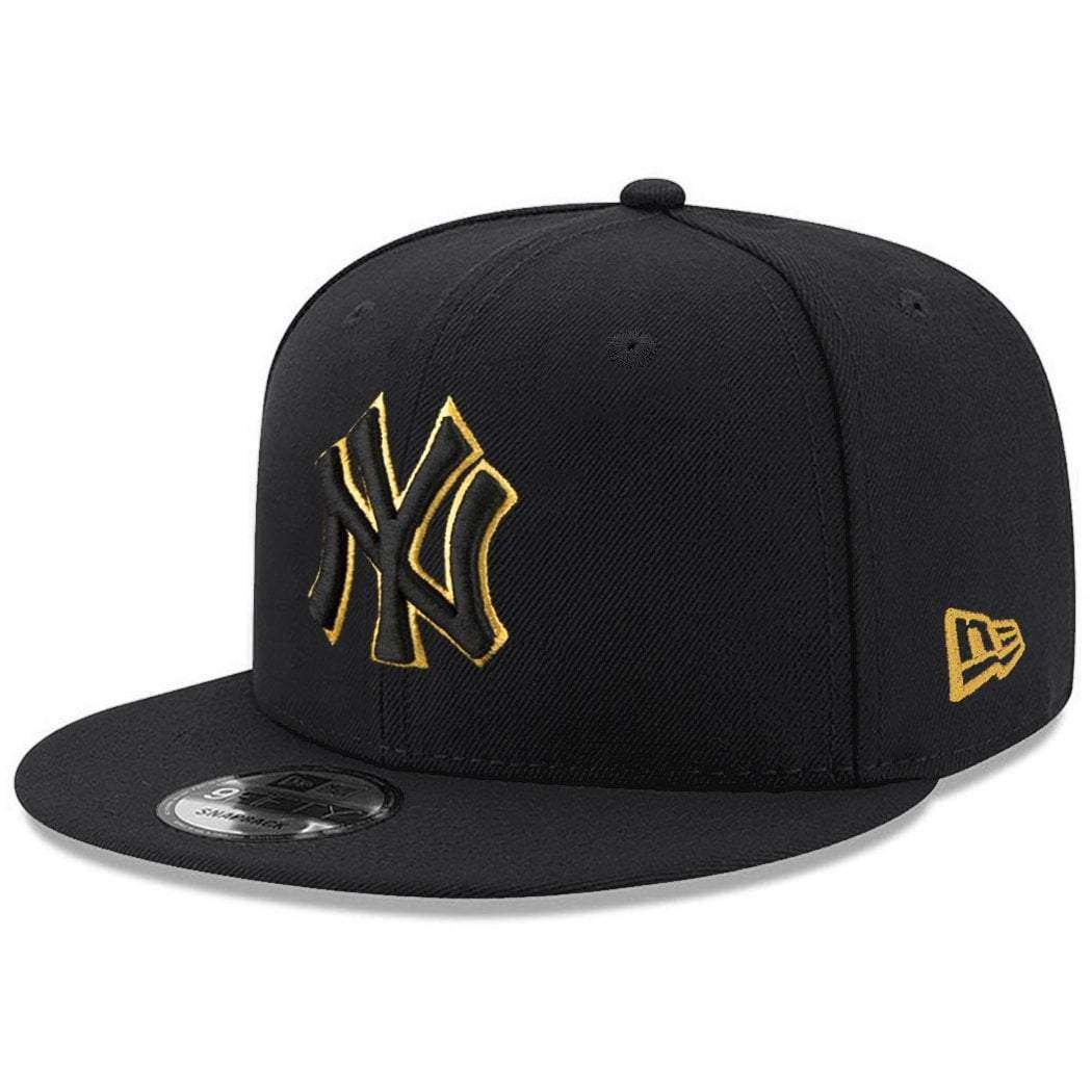 New Era Caps New York Yankees New Era MLB Gold Logo 9FIFTY Snapback Hat - Black