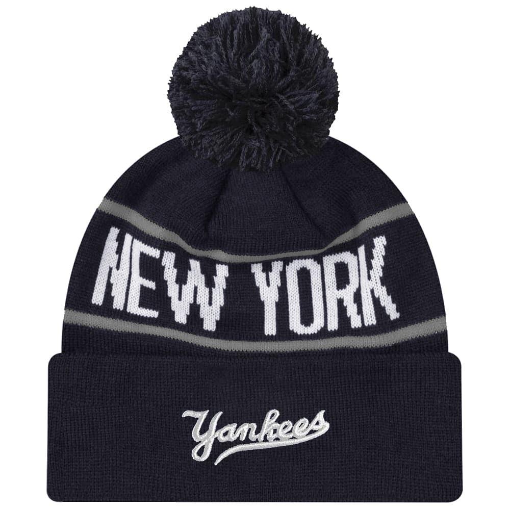 New Era Beanies New York Yankees New Era MLB Grey Stripe Knit Beanie - Navy