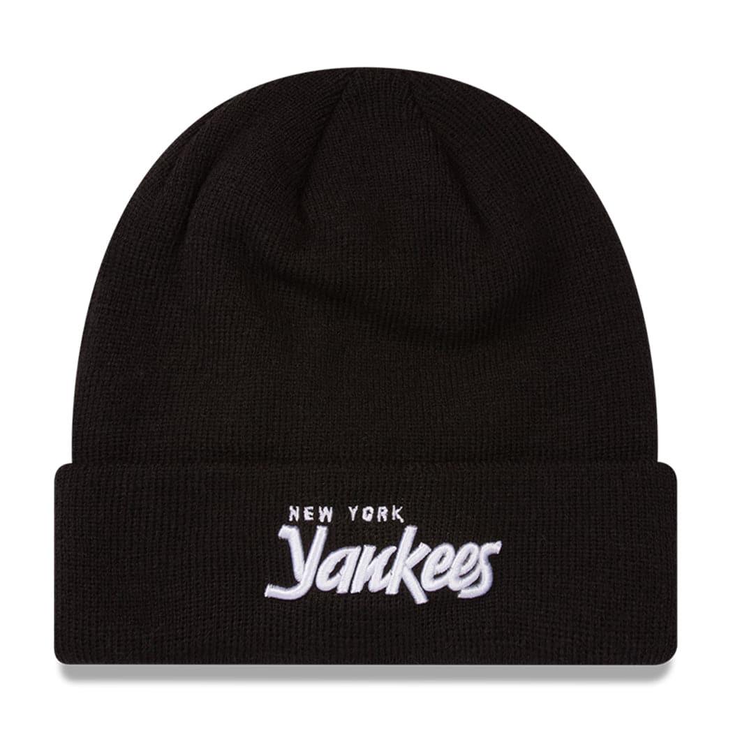 New Era Beanies New York Yankees New Era MLB Script Cuff Beanie - Black