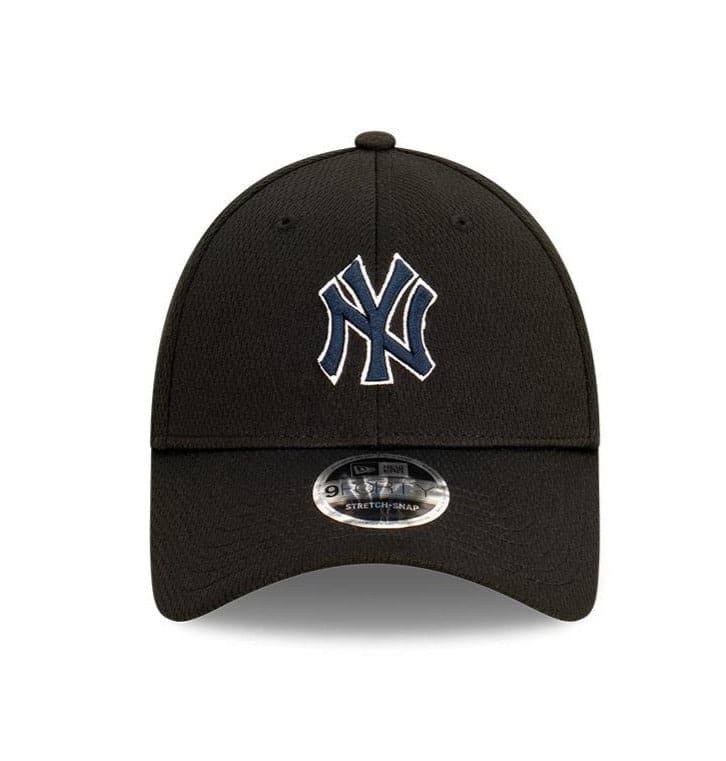 New Era Caps New York Yankees New Era MLB Team Dash Mesh 9FORTY Stretch Snapback Curve Hat - Black