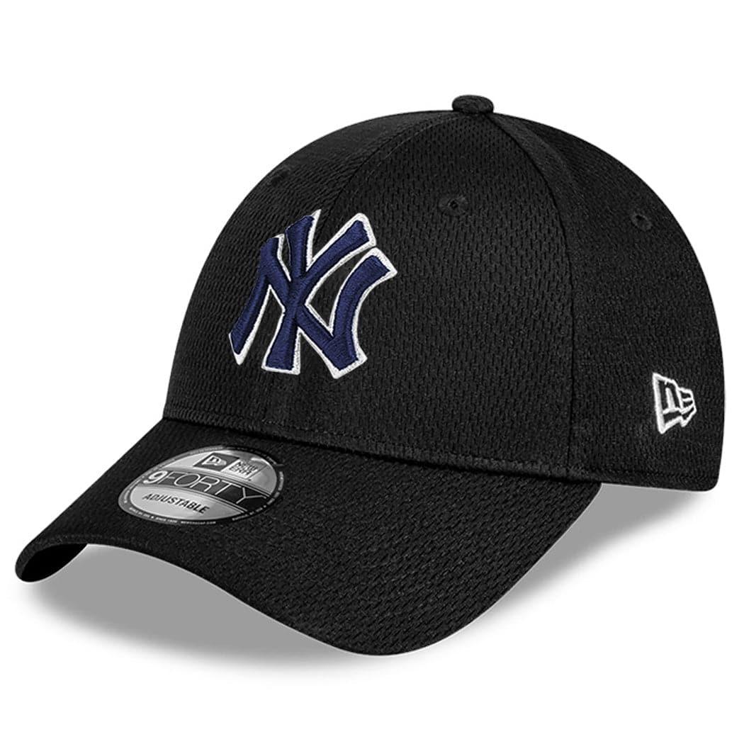 New Era Caps New York Yankees New Era MLB Team Dash Mesh 9FORTY Stretch Snapback Curve Hat - Black
