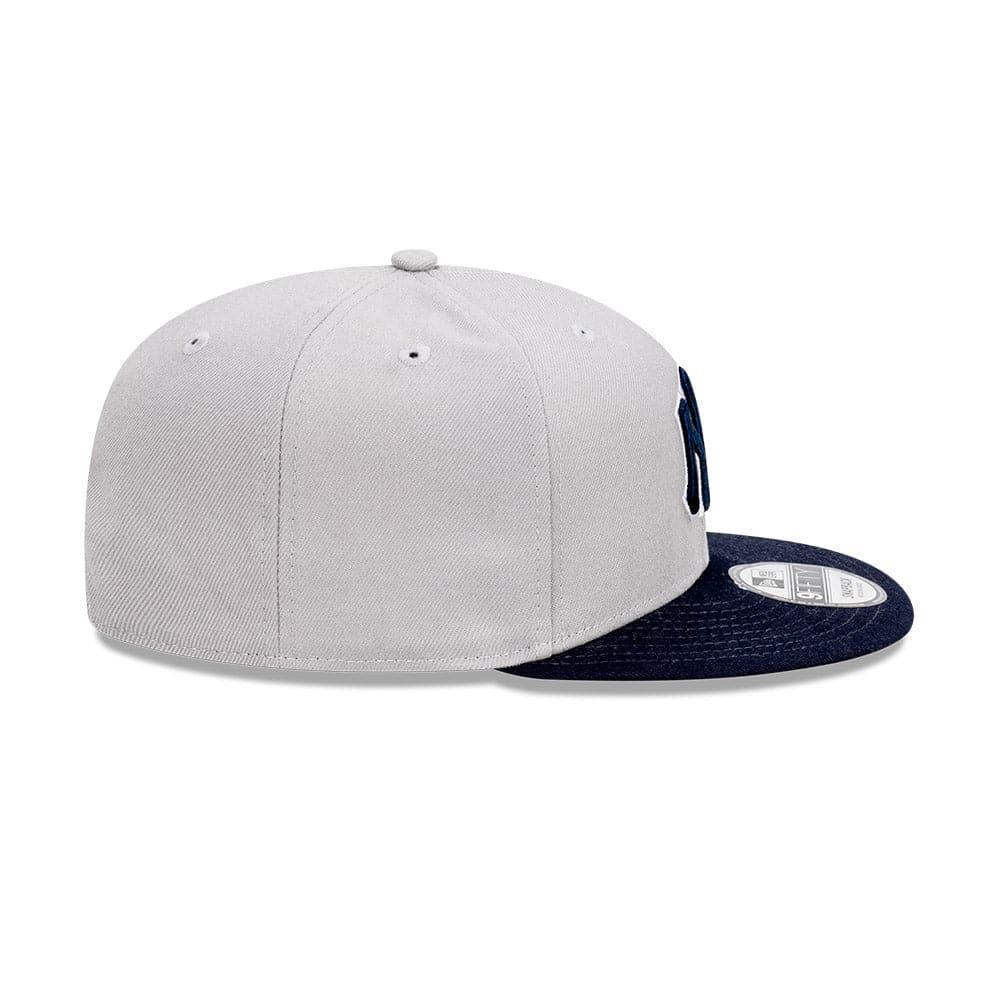 New Era Caps Adjustable M/L New York Yankees New Era MLB Team Interchange 2 Tone 9FIFTY Snapback Hat - Grey/Navy