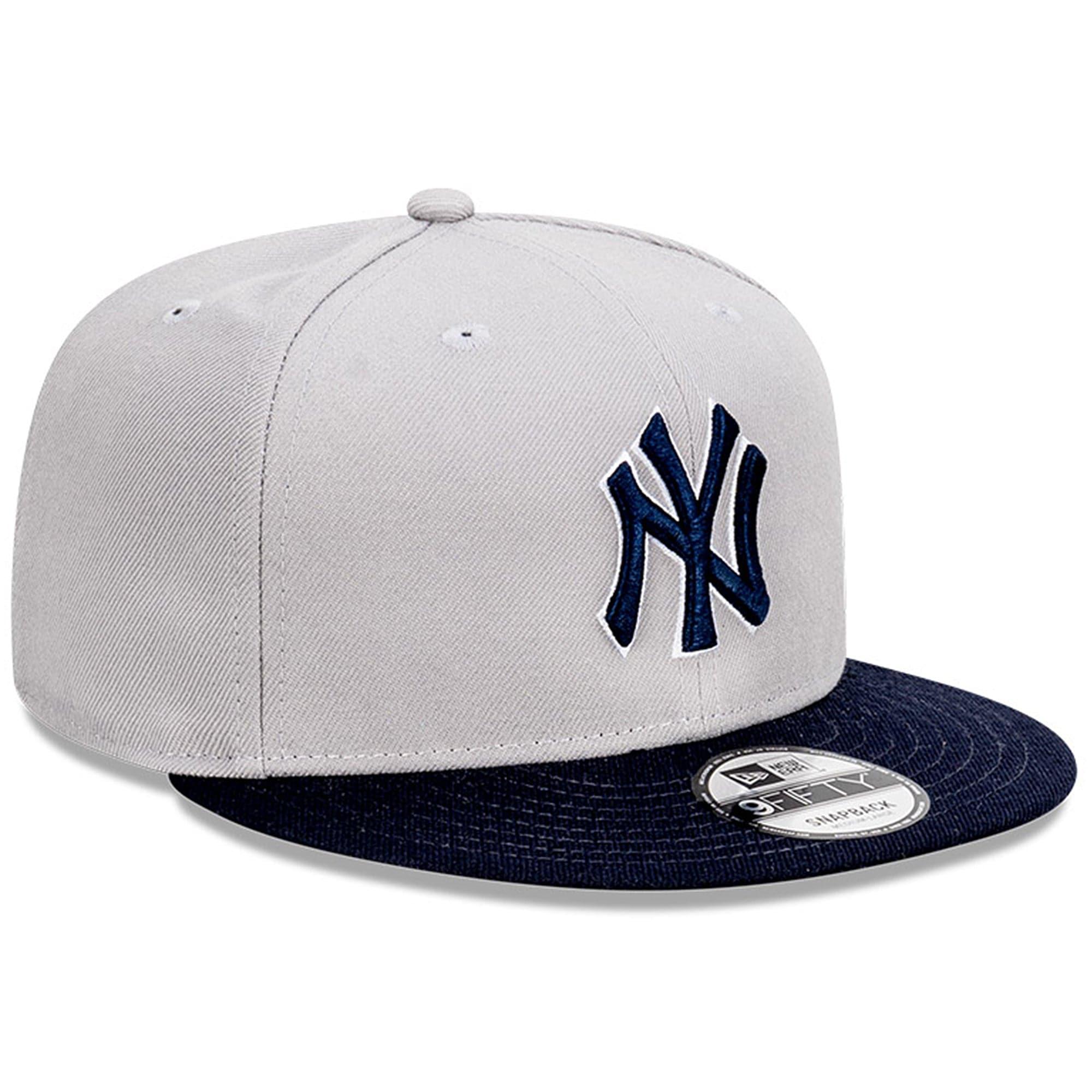 New Era Caps Adjustable M/L New York Yankees New Era MLB Team Interchange 2 Tone 9FIFTY Snapback Hat - Grey/Navy