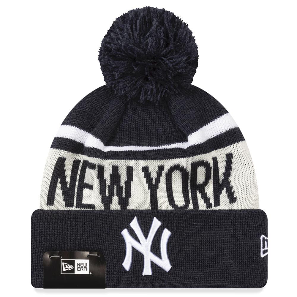 New Era Beanies New York Yankees New Era MLB Team Stone Stripe Knit Beanie - Navy
