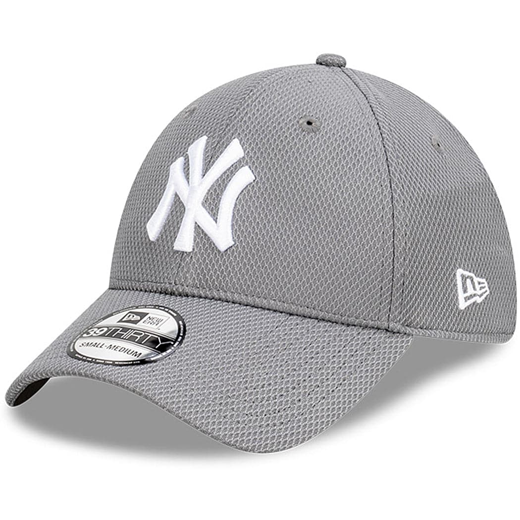 New Era Caps New York Yankees New Era MLB Team Storm Diamond Era 39THIRTY Flex Fiit Curve Hat - Grey