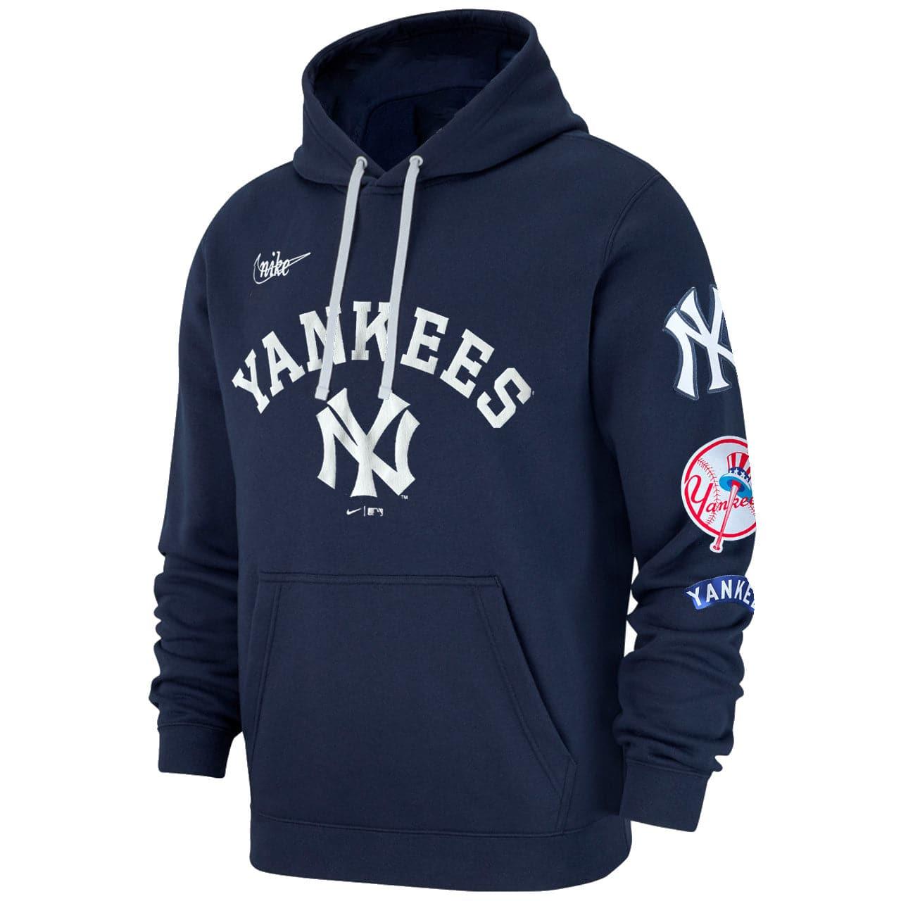 Nike Jumpers New York Yankees Nike MLB Rewind Hoodie Jumper - Navy