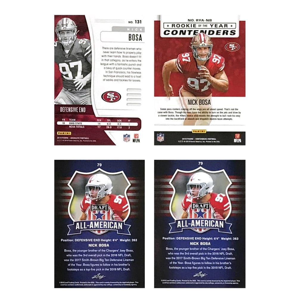 Panini Cards Nick Bosa San Francisco 49ers 2019 Panini NFL 4 Rookie Card Set