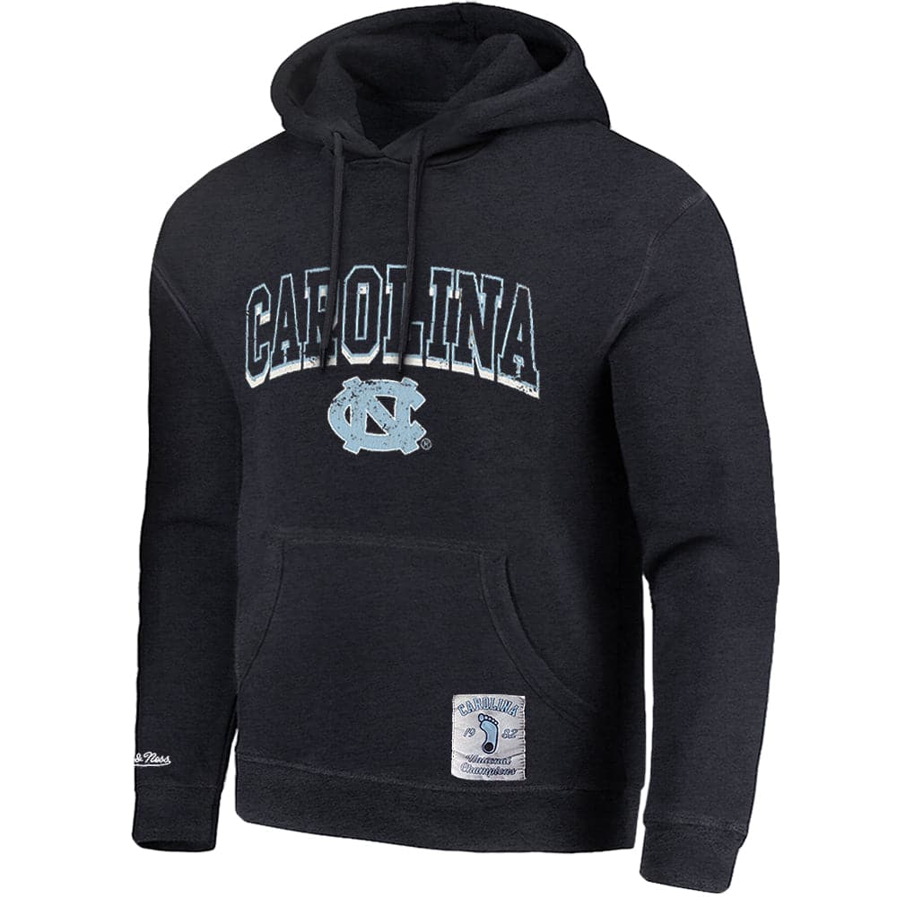 Mitchell And Ness Jumpers North Carolina Tar Heels Mitchell & Ness NCAA Keyline Vintage Hoodie Jumper - Faded Black