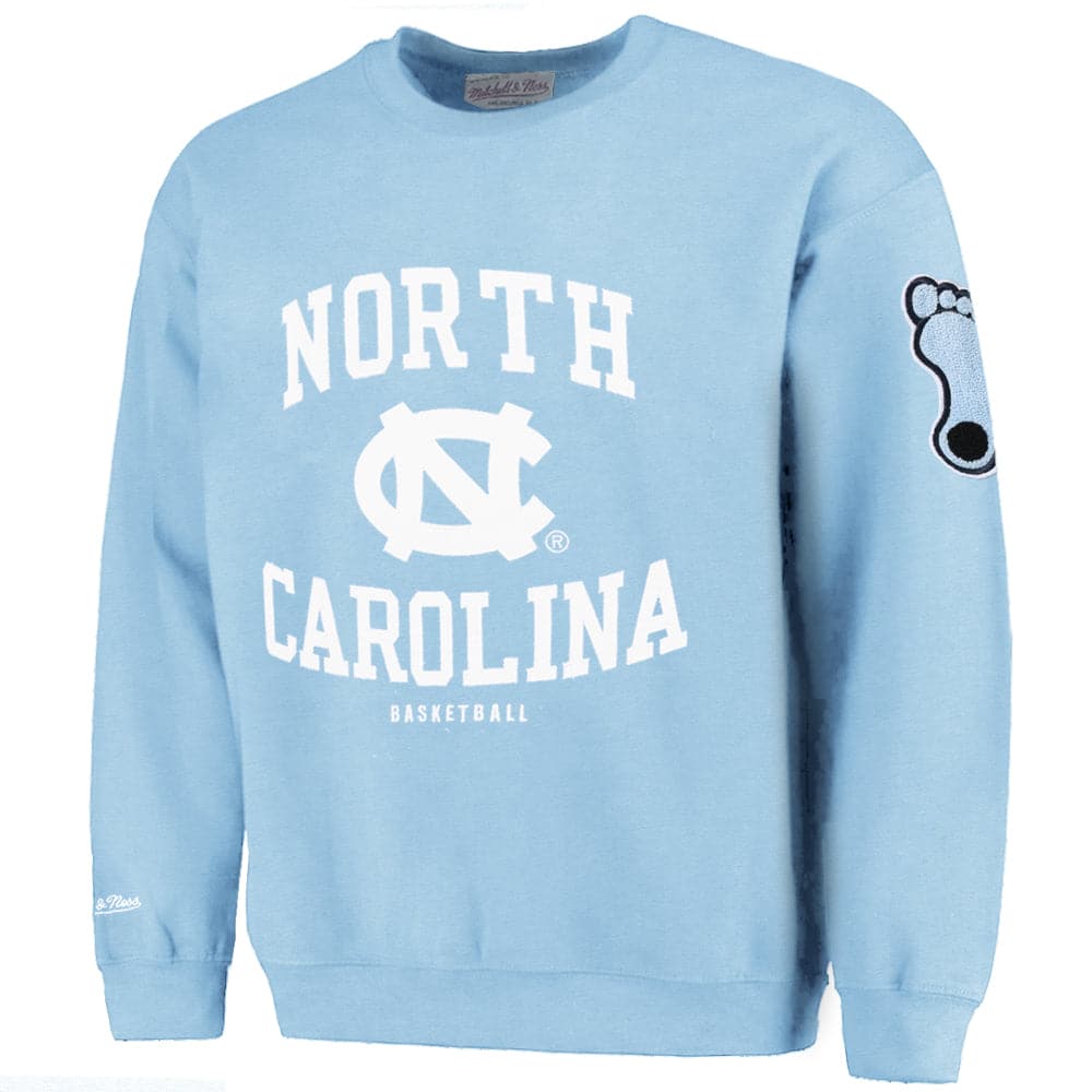 Mitchell And Ness Jumpers North Carolina Tar Heels Mitchell & Ness NCAA Warm Up Arch Vintage Crew Jumper - Blue