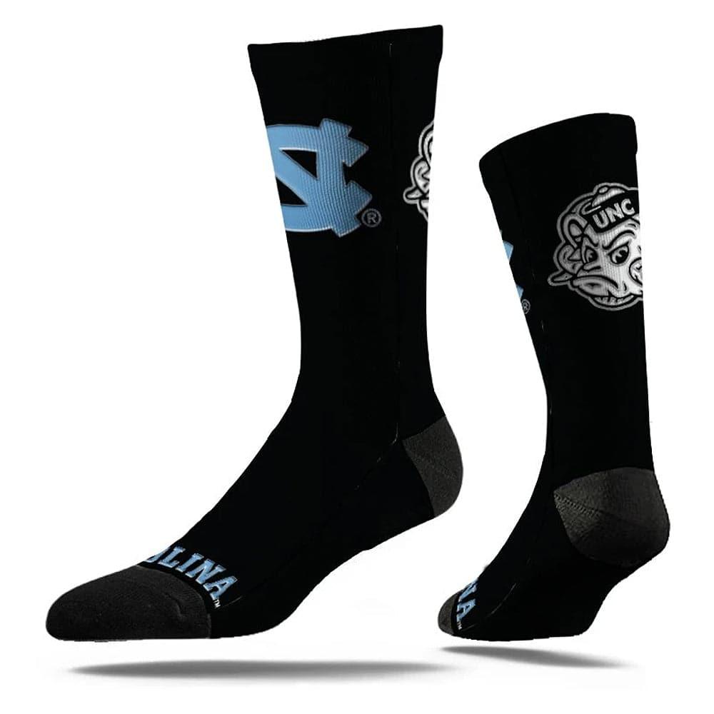 Strideline Socks M/L (8-12 US) North Carolina Tar Heels Strideline NCAA Team Chrome Classic Crew Socks - Black
