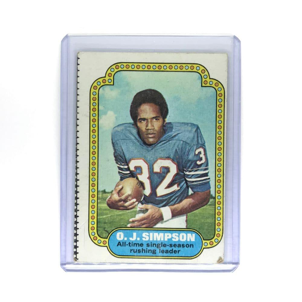 Topps Cards O.J. Simpson Buffalo Bills 1974 NFL Topps #1 Rushing Leader Card