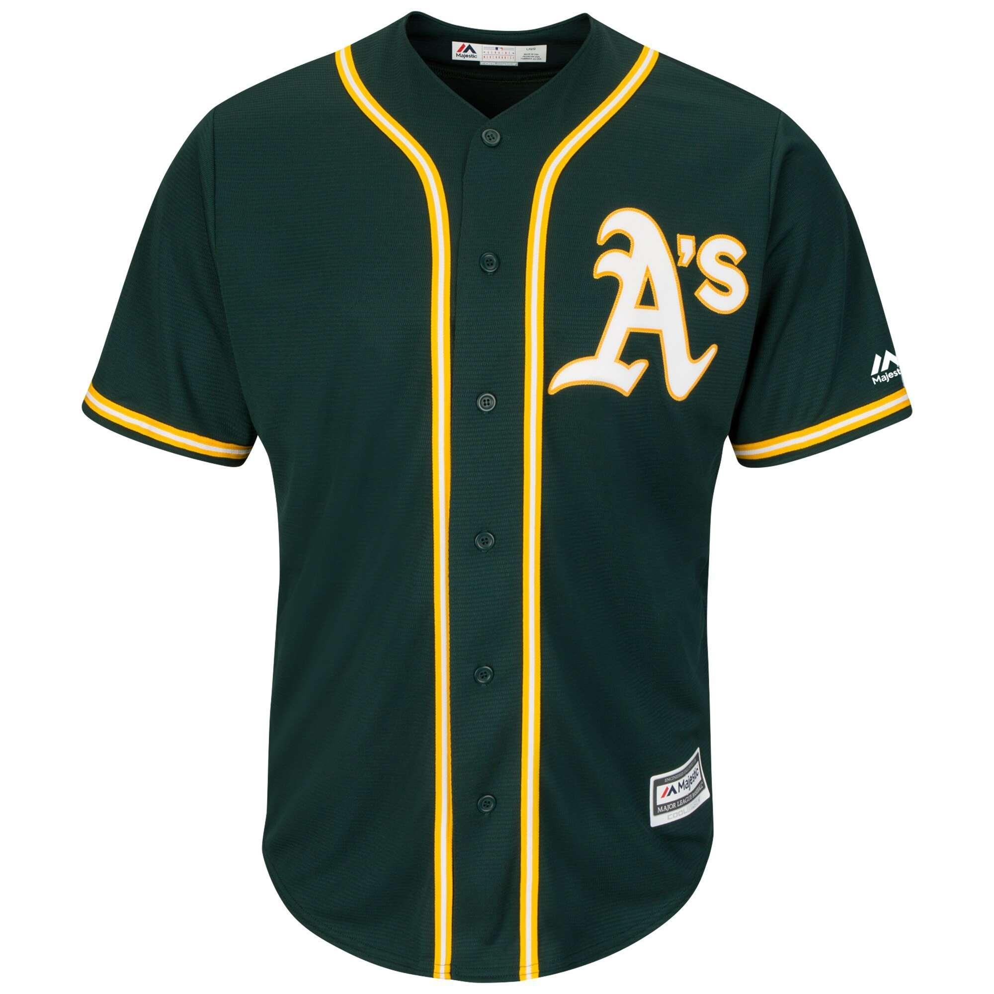 Majestic Athletic Jerseys Oakland Athletics Majestic MLB AC Cool Base Replica Jersey - Green