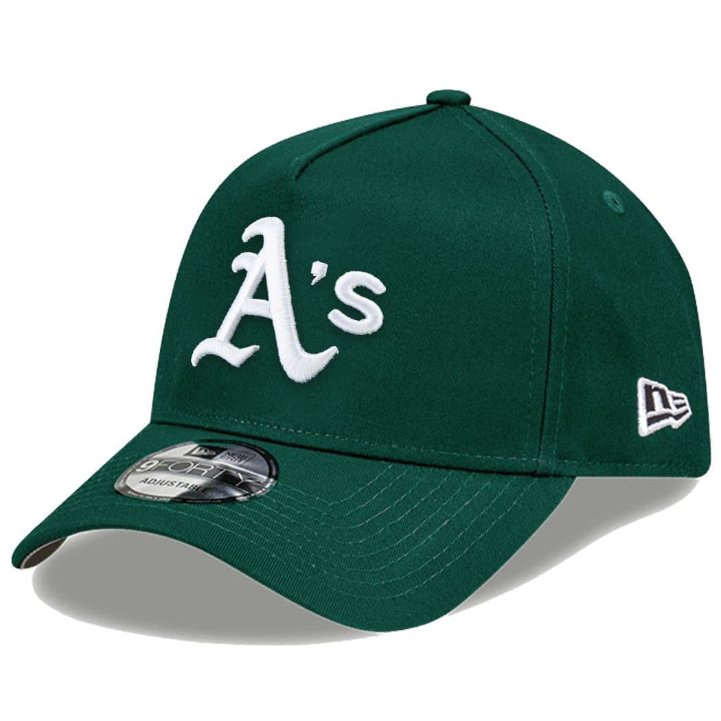 New Era Caps Oakland Athletics New Era MLB 89 World Series Patch 9FORTY A-Frame Curve Snapback Hat - Green