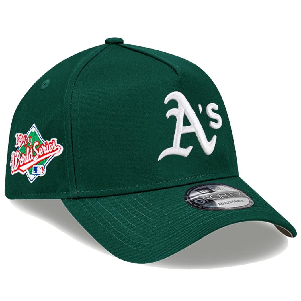 New Era Caps Oakland Athletics New Era MLB 89 World Series Patch 9FORTY A-Frame Curve Snapback Hat - Green