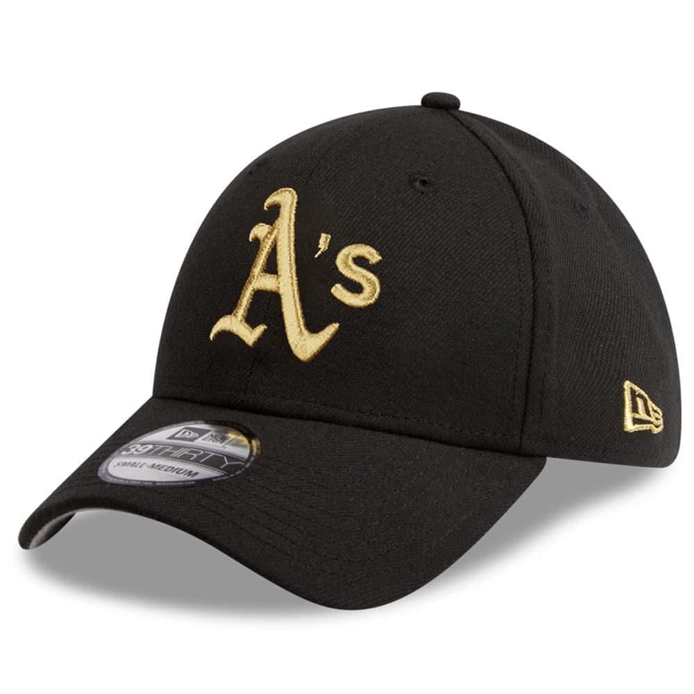 New Era Caps Oakland Athletics New Era MLB Gold Special 39THIRTY Curve Hat - Black