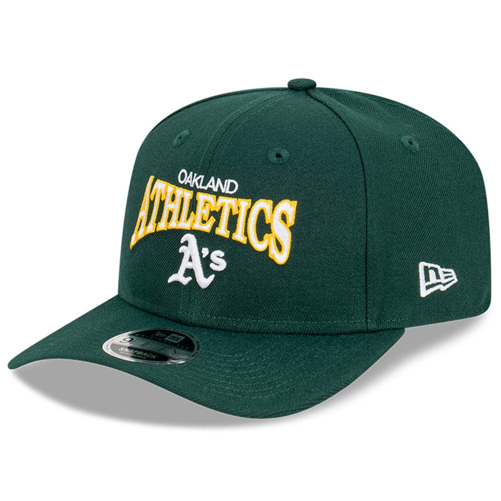 New Era Caps M/L Oakland Athletics New Era MLB Team Arch Pre-Curved OF 9FIFTY Snapback Hat - Green