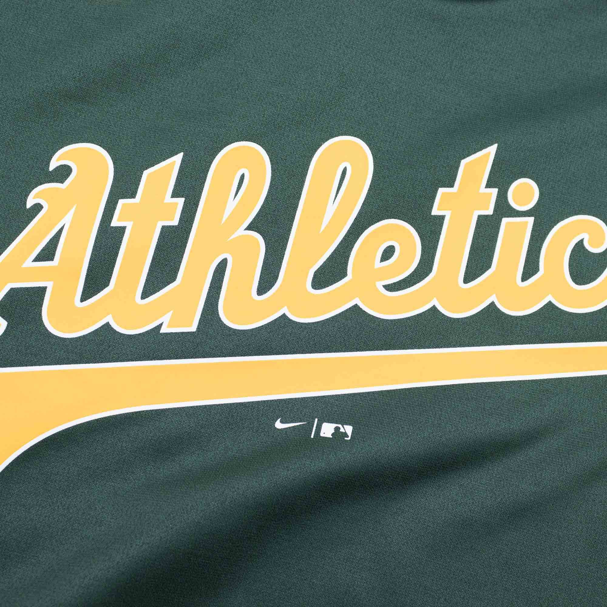 Nike Jumpers Oakland Athletics Nike MLB Wordmark Therma Hoodie Jumper - Green