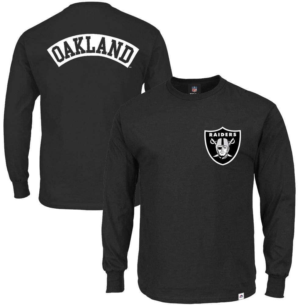 Majestic Athletic Long Sleeve Tees Oakland Raiders Majestic NFL Fentyn Long Sleeve T-Shirt - Black