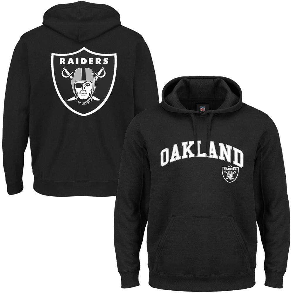Majestic Athletic Jumpers Oakland Raiders Majestic NFL Rolsher Hoodie Jumper - Black