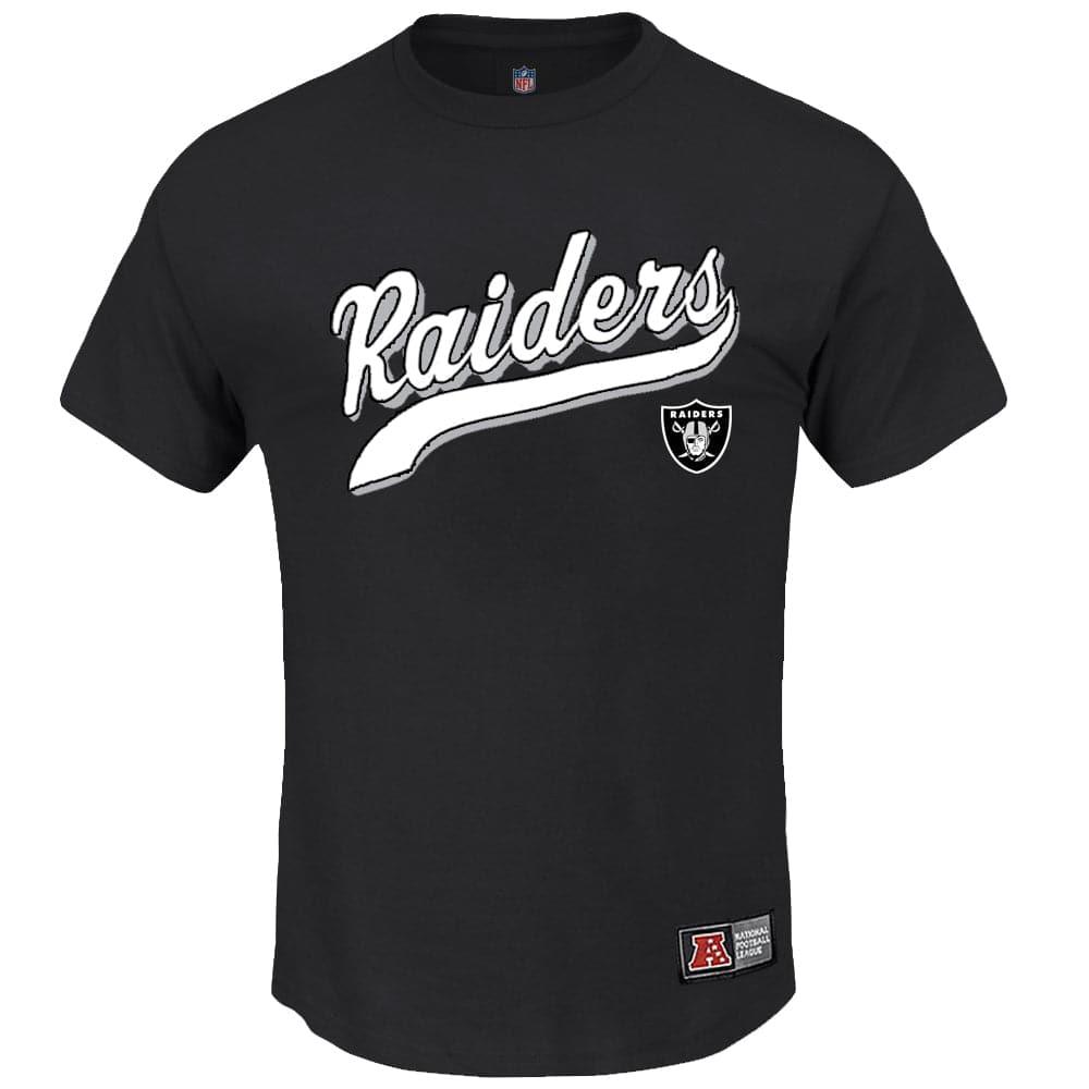 Majestic Athletic T-Shirts Oakland Raiders Majestic NFL Shadow Script T-Shirt - Black