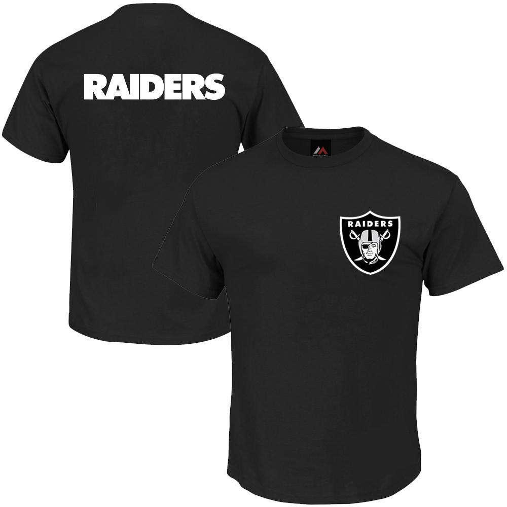 Majestic Athletic T-Shirts Oakland Raiders Majestic NFL Team Gamily T-Shirt - Black