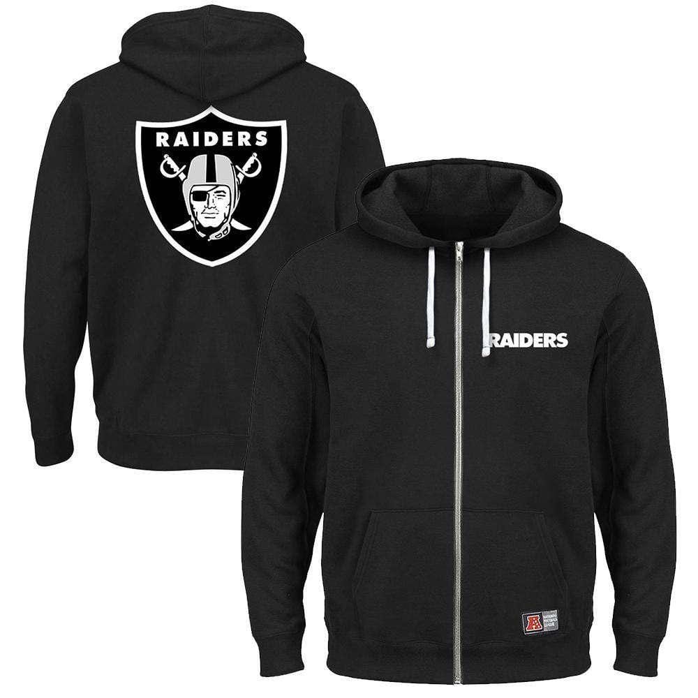 Majestic Athletic Jumpers M Oakland Raiders Majestic NFL Wordmark Zip Hoodie Jumper - Black