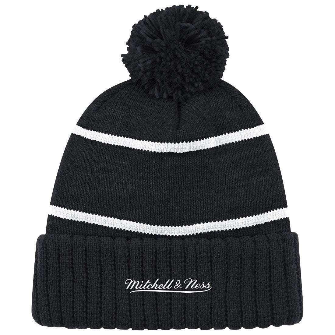 Mitchell And Ness Beanies Oakland Raiders Mitchell & Ness NFL Black & White Throwback High 5 Knit Beanie